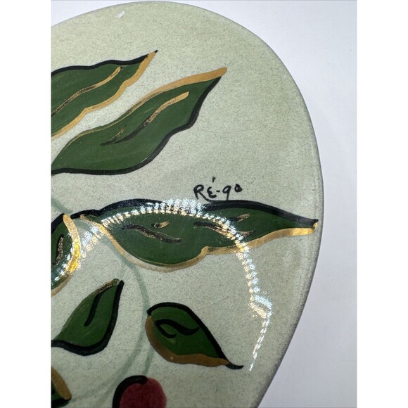 Re-Go California Pottery 1952 # 201 Cigarette Trinket Box with Lid Plums Cherrys - Picture 2 of 8